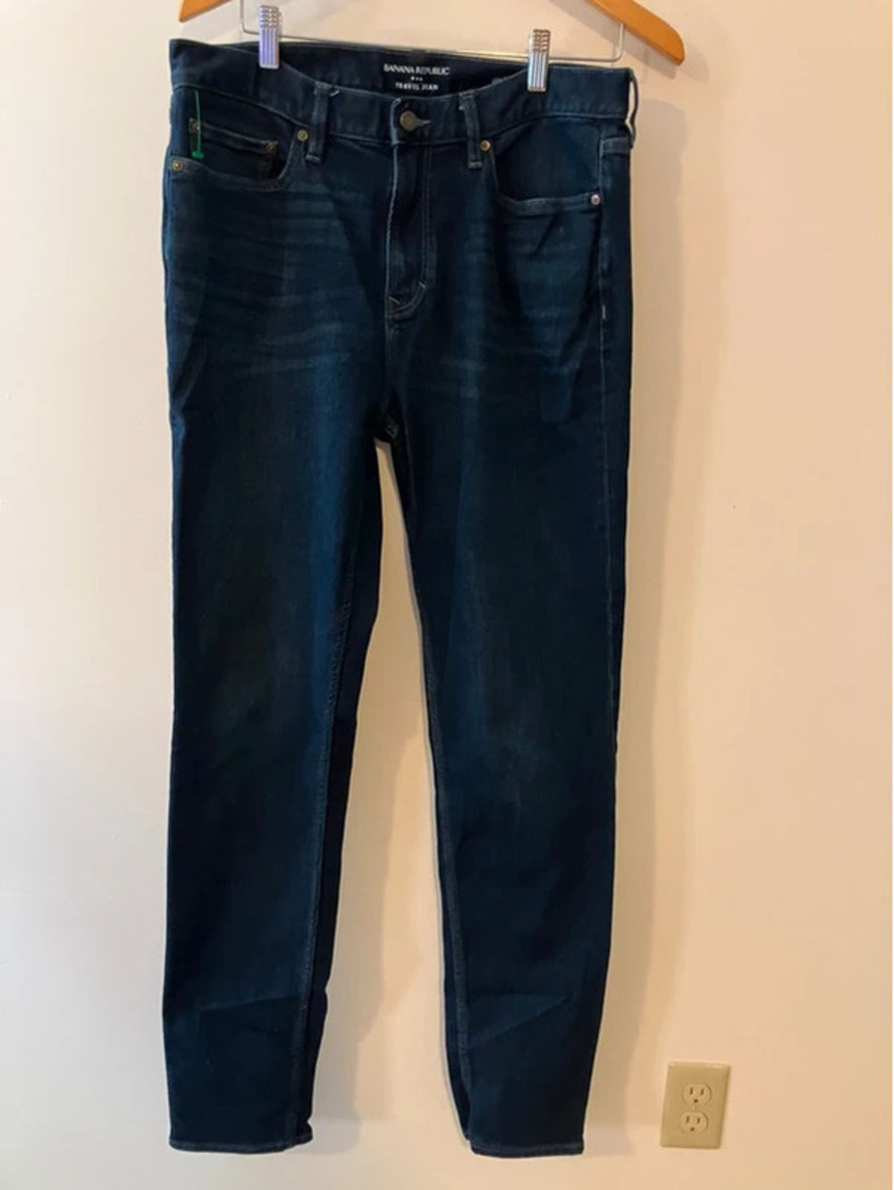 Banana Republic Travel Jean Mens 34x36 Slim Fit Dark Rinse Stretch Denim Tall